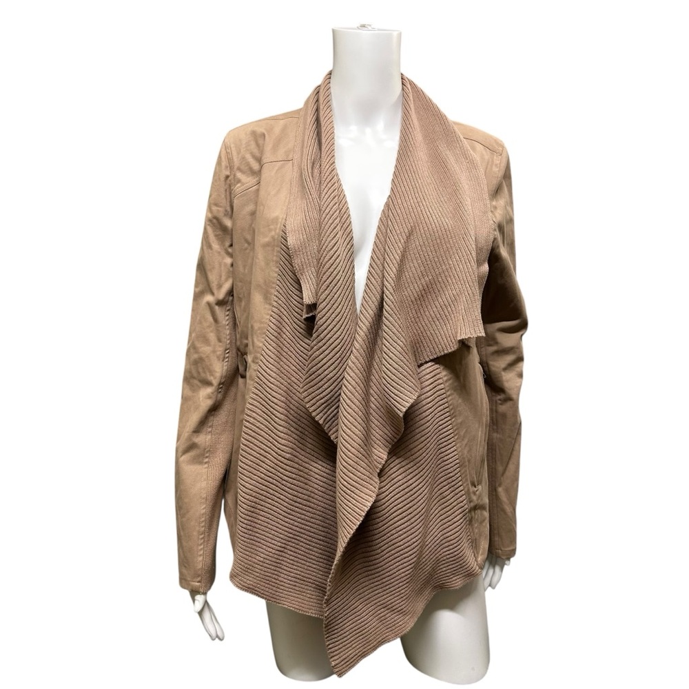 Bob Timberlake Brown Cascade Front Knit Cotton Cardigan Jacket Size S